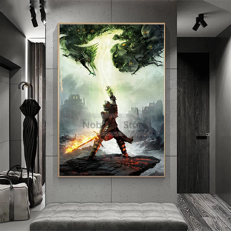 Classic RPG Games Dragon Age Poster Inquisition Dungeons and Dragons Game Prints Canvas Wall Art Pictures Home Room Modern Decor