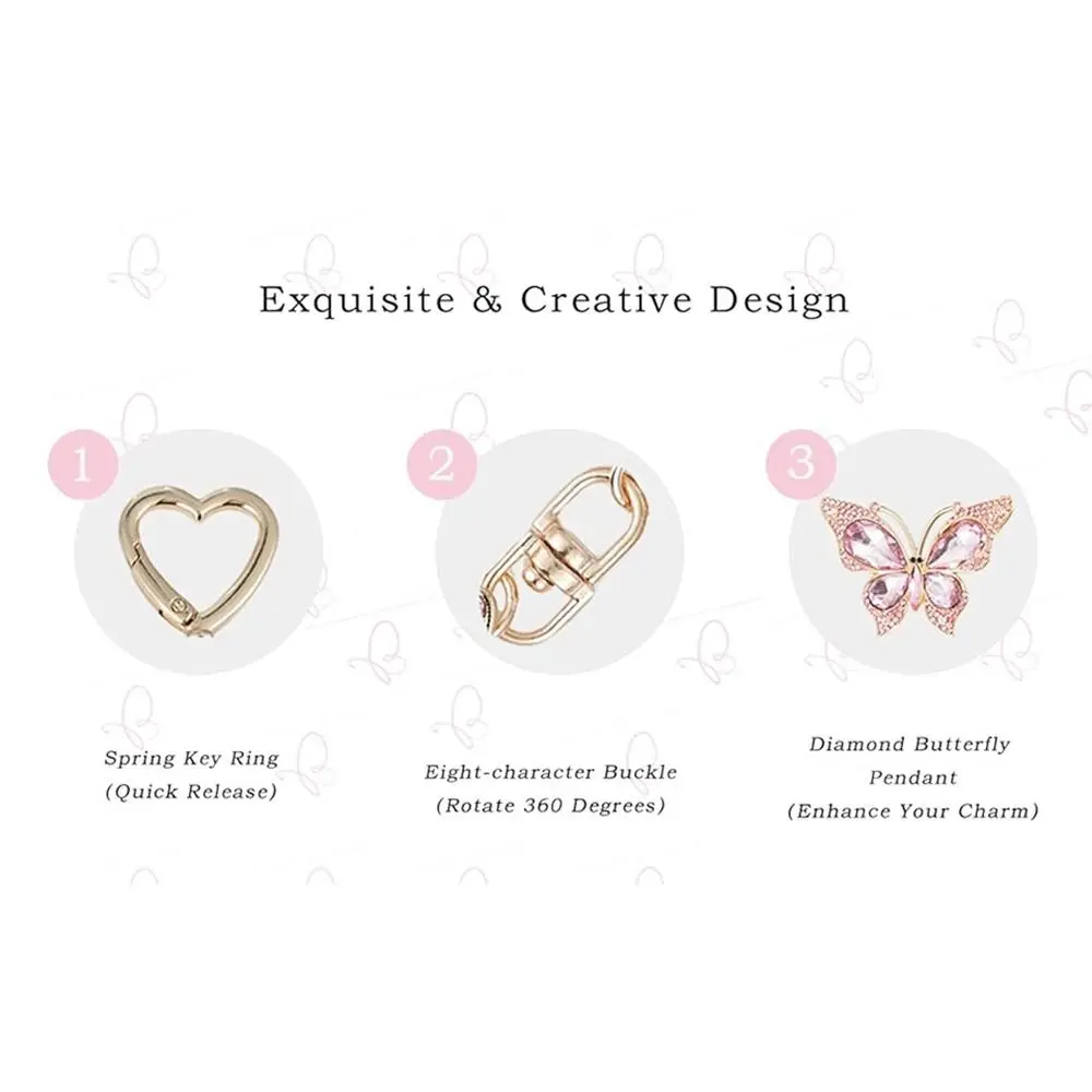 Новый сверкающий кулон-бабочка со стразами, сумки для рукоделия, подвески, кошелек, подвеска, брелок для женщин