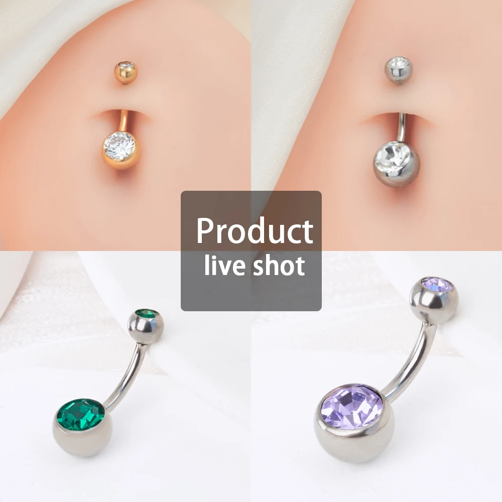 1/10pcs14G Piercing Navel Surgical Belly Button Rings 316Lstainless steel Piercing Body Jewelry Goth Ombligo Ball Nombril