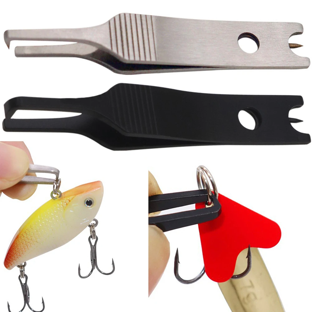 Angelschnur Pinzette Cutter Schnell Split Ringe Opener Multifunktionale Haken Auge Reiniger Lockt Ringe Opener Angeln Zubehör