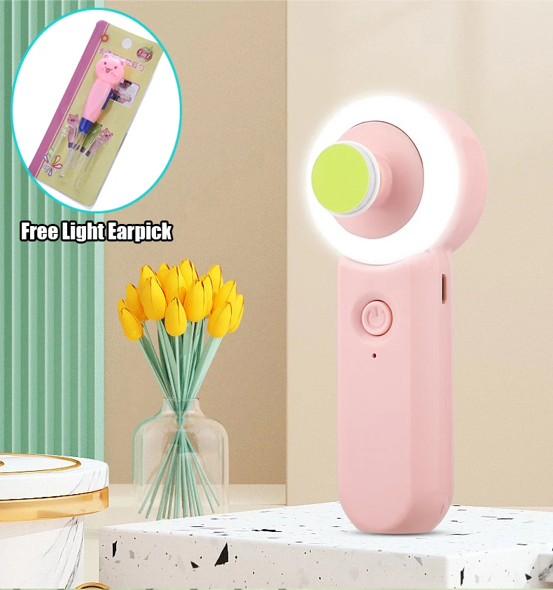 Luminous Electric Baby Nail File With 6 Grinding Heads Anti-clamping Toddlers Nail Clippers Portable Safe Trim Polish Tool