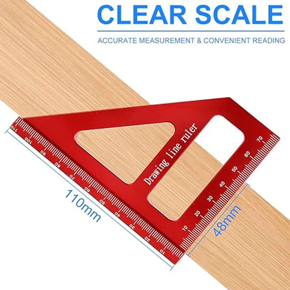 3D Multi-Angle Ruler Square Protractor Multi-Function Triangle Ruler Aluminum Alloy Measuring Tool for Engineer Carpenter