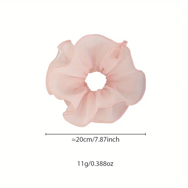 Ballet Style Double-Layer Mesh Intestine Hair Ring Headwear, Mesh Ears Folded Pleats Meatball Hair Ring - view 3