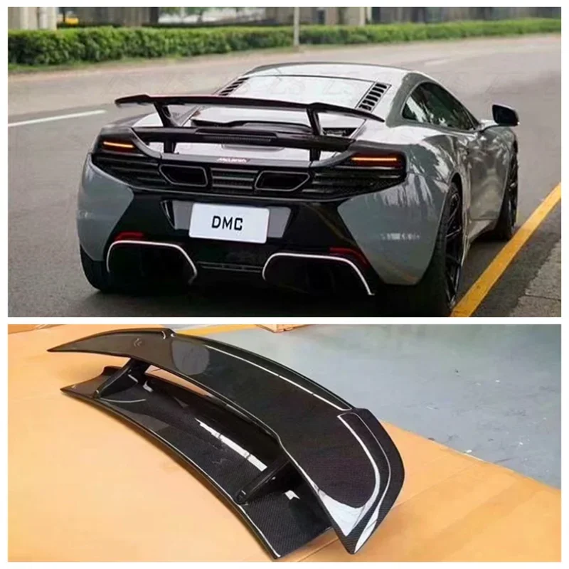 Real Carbon Fiber Car Rear Trunk Lip Spoiler Splitter Wing Fits For McLaren 650S 12C-MP4 2013 2014 2015 2016