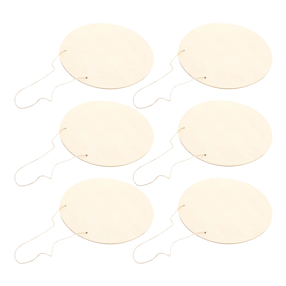 

6pcs Plaque Unfinished Blank Round Wooden Signs for DIY Craft Hanging Round Wood Plaque Decorations Sewing Accessories