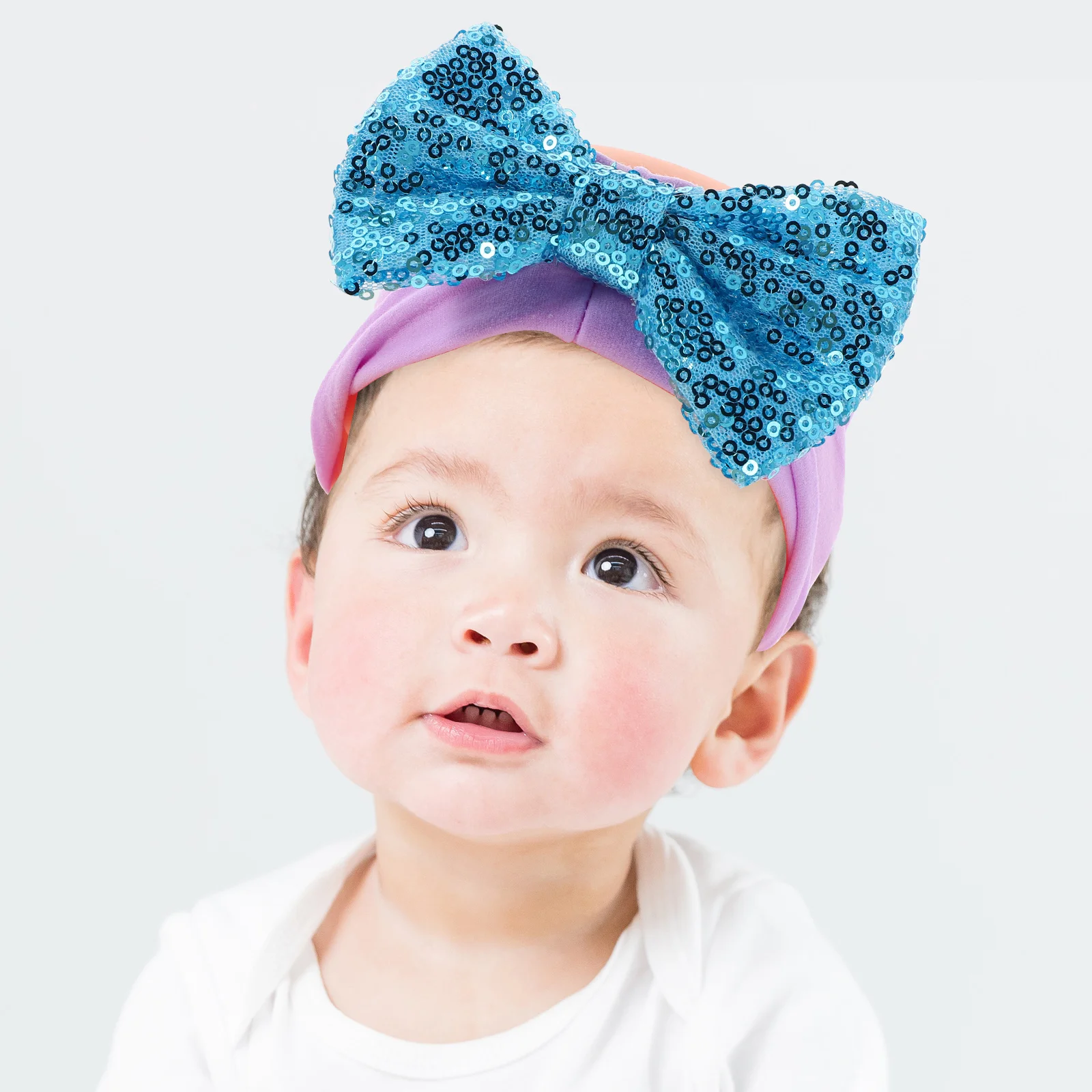 

4Pcs Hairbands Headbands Turban Hairwrap Sparkling Bow Soft Stretchy Elastic Hair Accessories