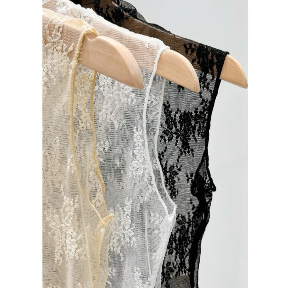 Fashion Lace Floral Fake Collar Detachable Gauzy False Collar White Black All-match Tie Sweater Decoration Women