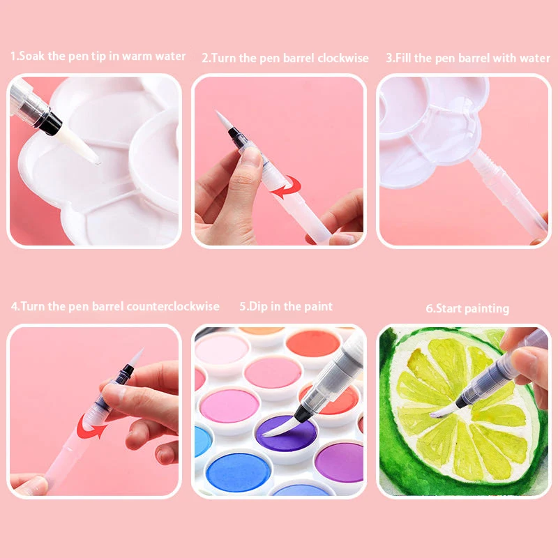 3Size Refillable Water Color Brush Pen Set Multi Purpose Artist Grade Watercolor Brushes for DIY Painting  LetteringLine Drawing