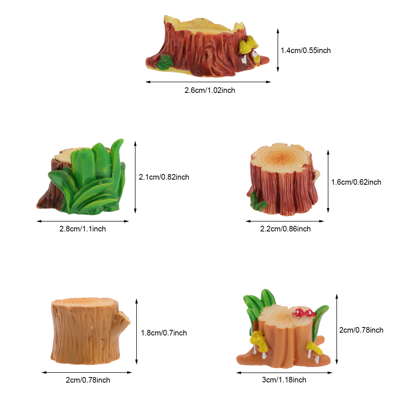 5 قطعة جذع شجرة ديكور صغير الراتنج جذع للمناظر الطبيعية الصغيرة حديقة ساحة شرفة DIY بها بنفسك بونساي زخرفة طاولة الرمل لوازم