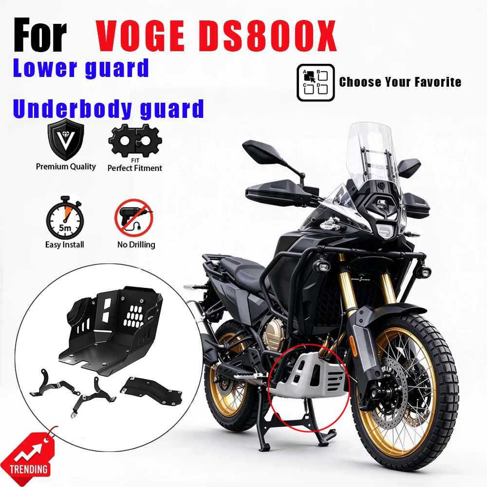 Motorcycle Stainless Steel Sump Guard Skid Plate For VOGE DS800X High Strength Engine Bottom Protection Mod Parts