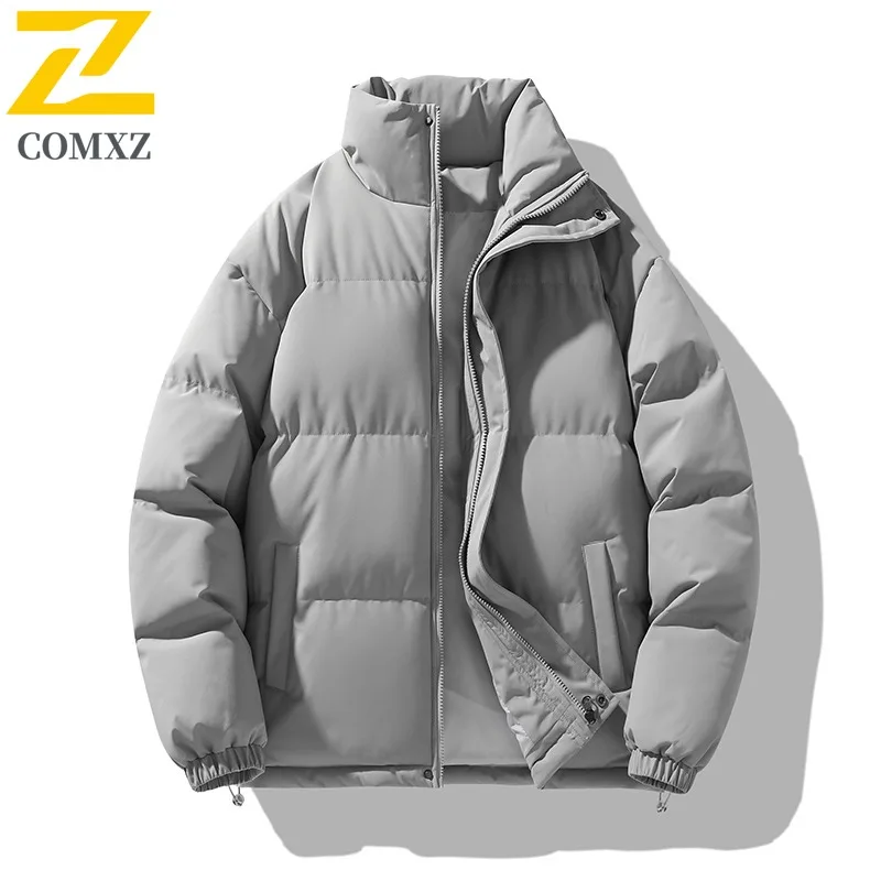 COMXZ 2025 سترة رجالية جديدة ذات معيار وطني بسيط موضة عصرية سميكة وسيم معطف شتوي قصير ممتاز