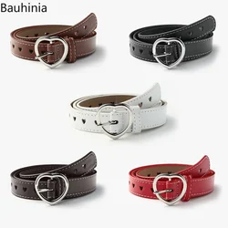 Bauhinia New Style Love Buckle Fashion Belt 110*2.3cm Red/Black/White/Coffee/Camel Simple Jeans Pin Buckle Belt