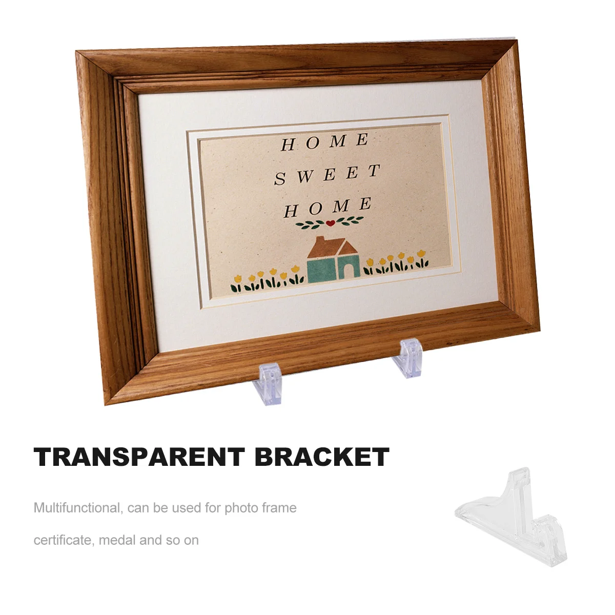 

12pcs Transparent Bracket Base Premium Plastic Display Stand For Photo Frames Certificates Medals Desktop Storage Rack Home