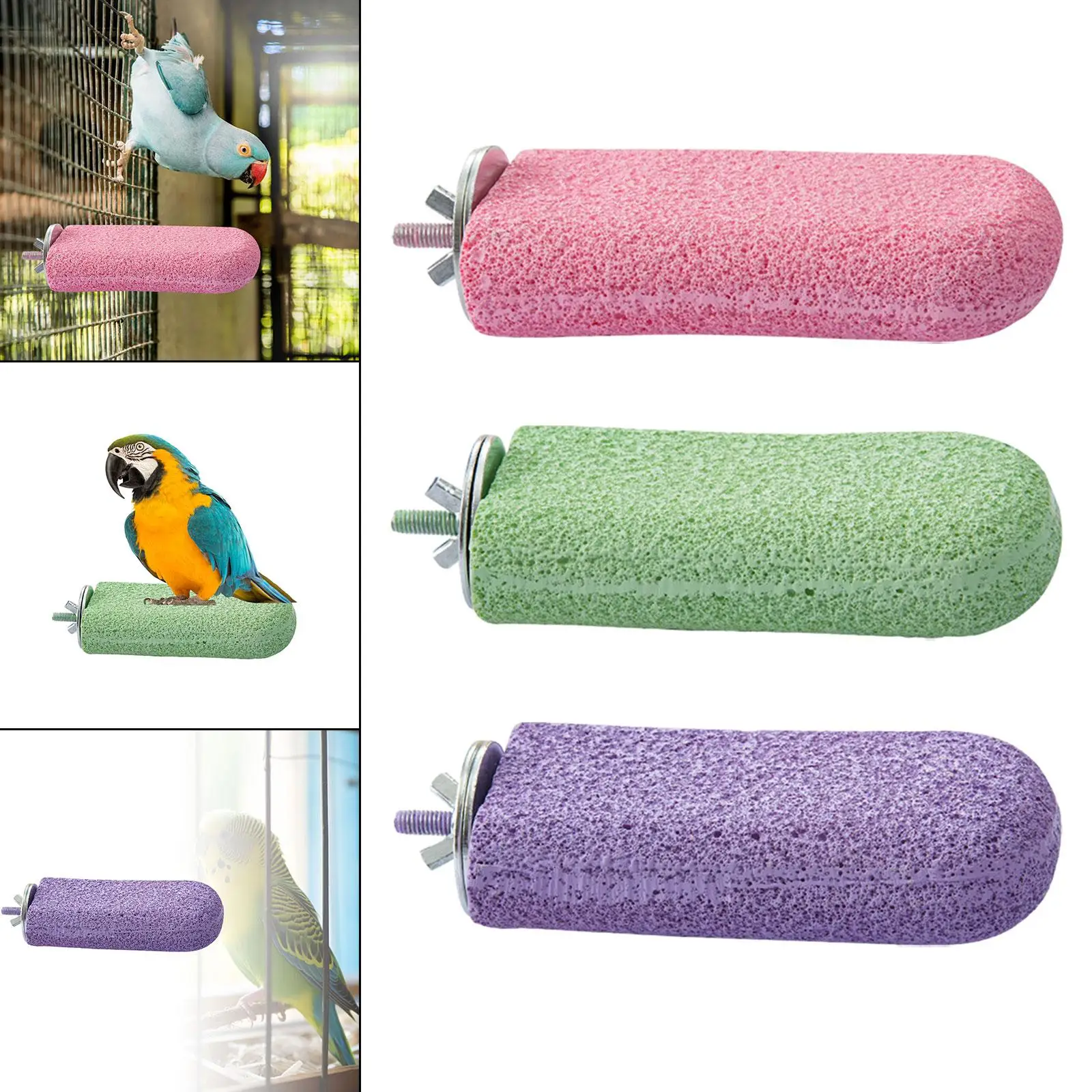 Parrot Perch Platform Grinding Stick Paw Grinding Stick Bird Stand Branch for Small Bird Lovebirds Canaries Budgies Finches