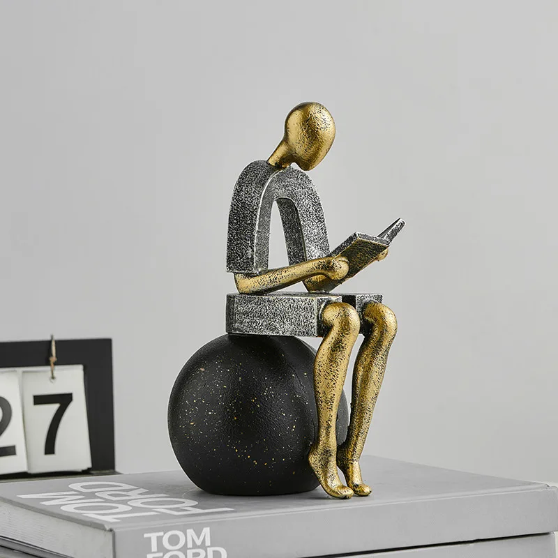 1Pcs Bookfriend Statue - Resin Sculpture for Bookshelf Decoration, Minimalist Craft Decoration for Study Desk, Home Decoration