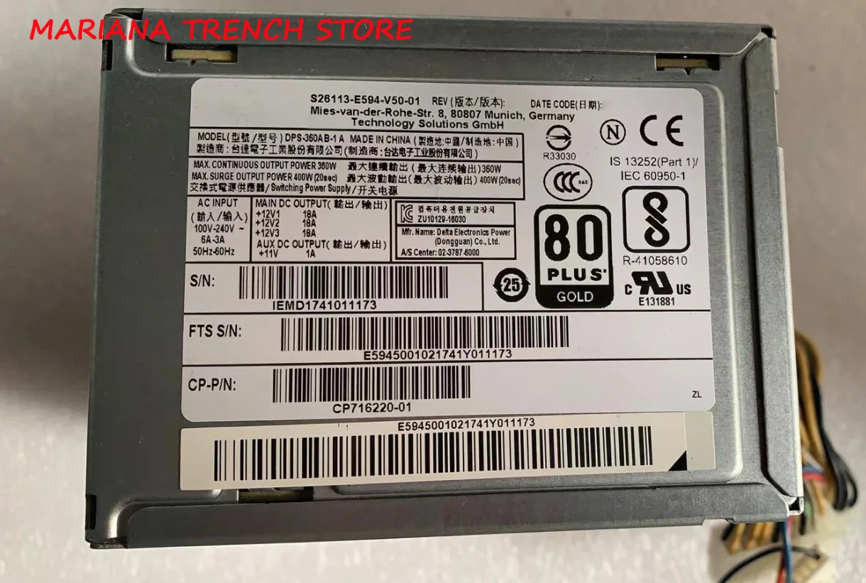 S26113-E594-V50-01 for Fujitsu W570 Workstation Power Supply,DPS-360AB-1 A