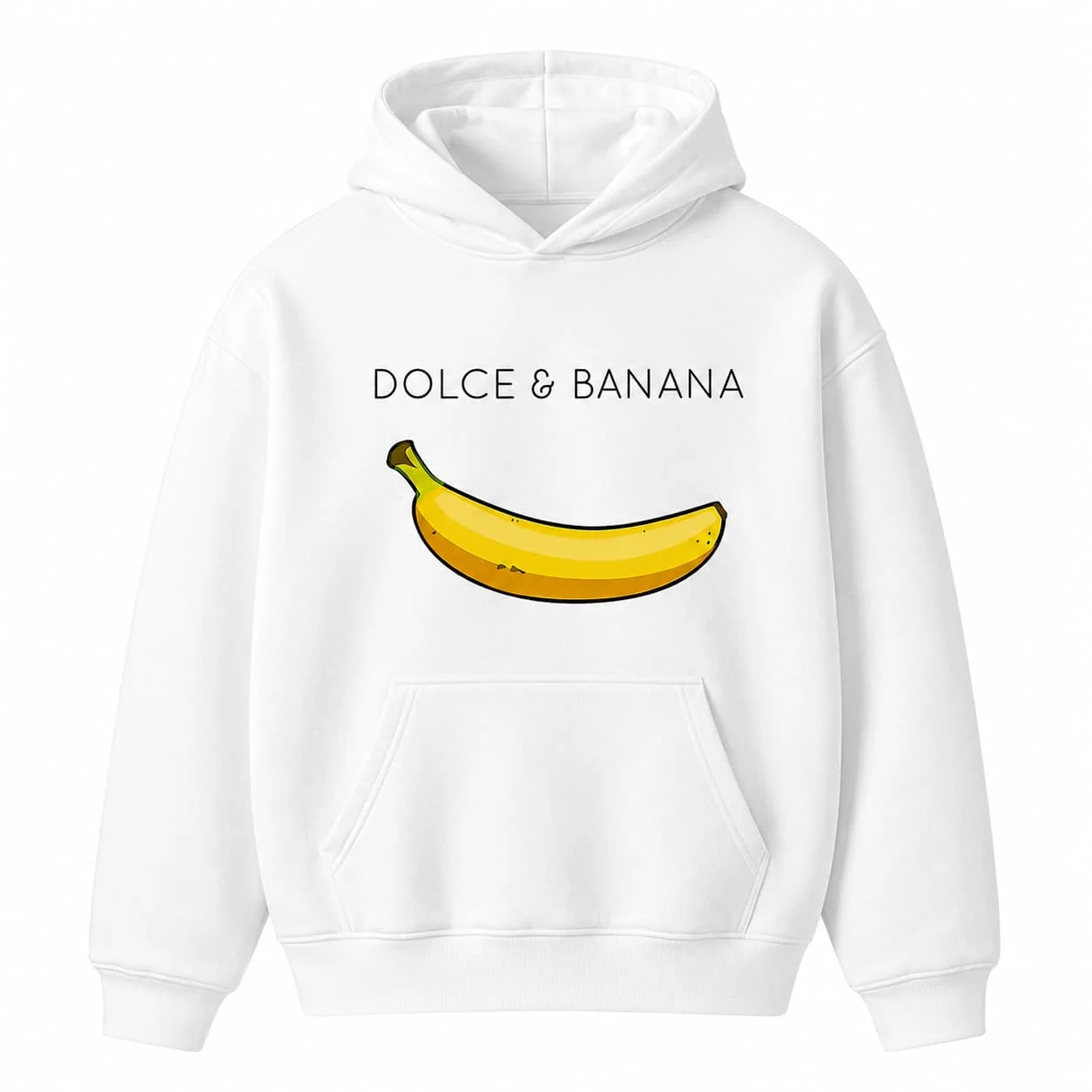 Dolce Banana Fruit Print Autumn Winter Casual Funny Men Hooded Sweatshirt Women Boys Coat Top Parent Child Kid's Cotton Hoodie