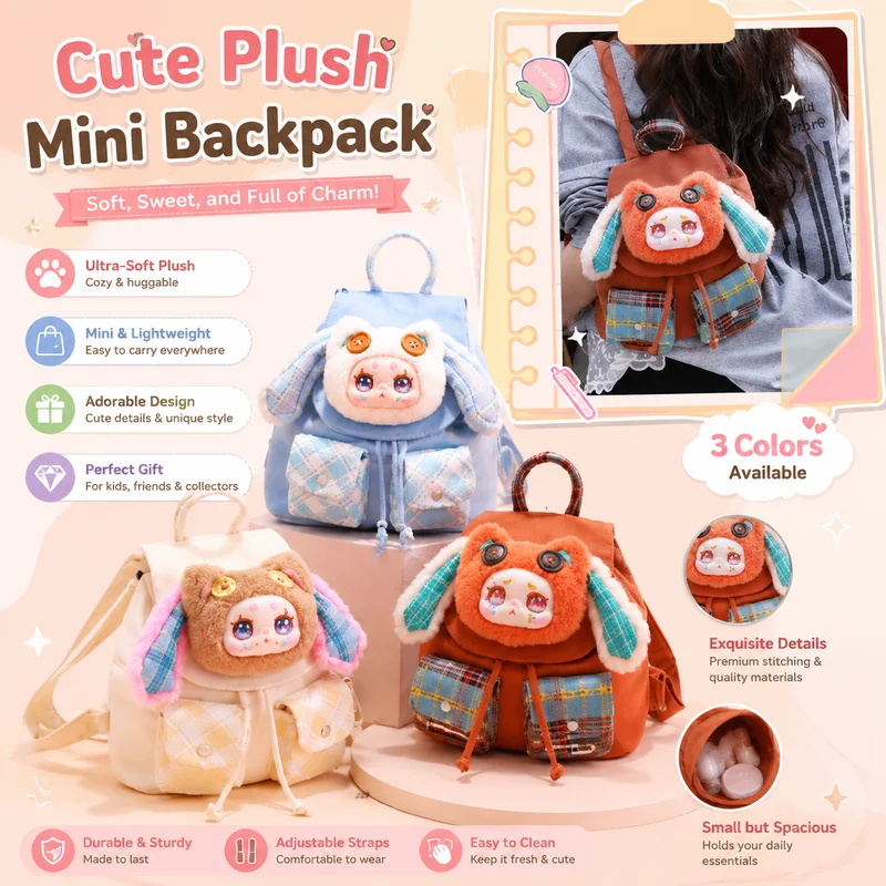 Kimmon Cute Cartoon Backpack Lightweight Multifunctional Travel Daypack Creative Casual Rucksack For Women