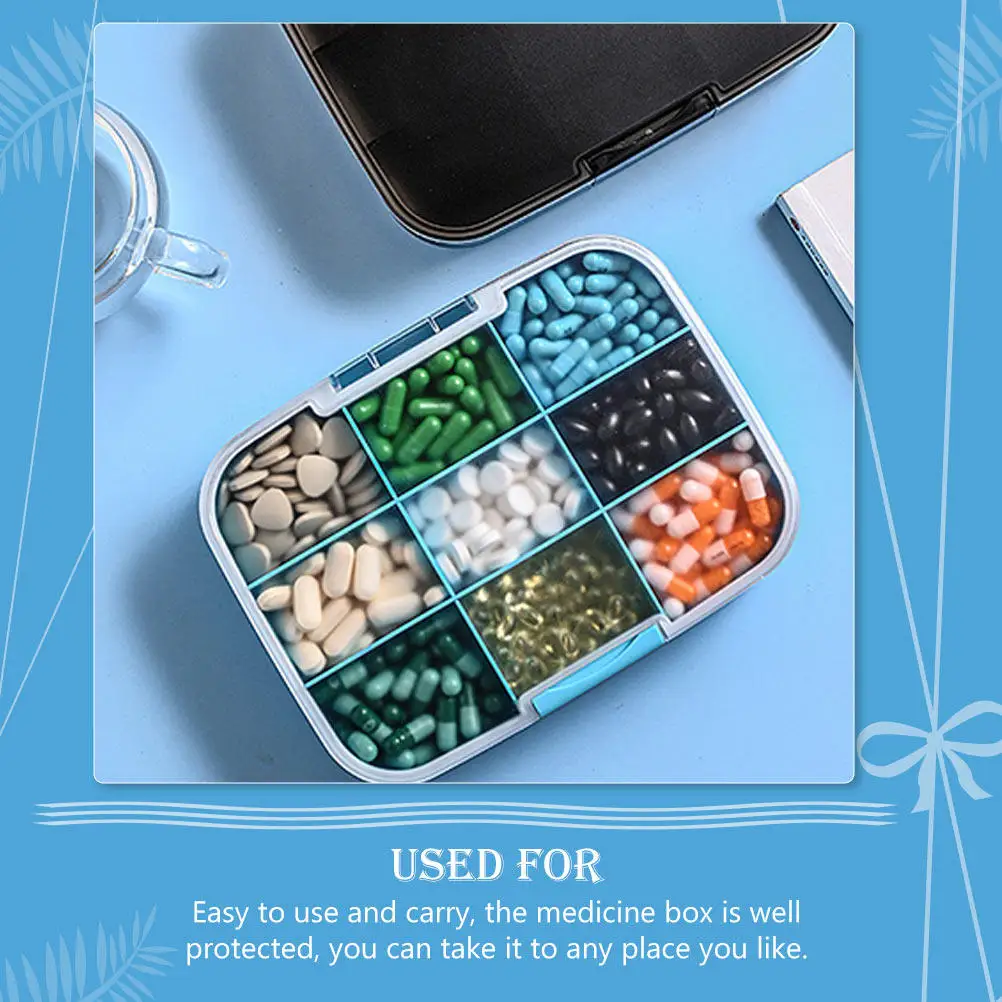 

Органайзер для лекарств большой емкости с несколькими отделениями, портативный футляр для таблеток, дорожный диспенсер для лекарств, водонепроницаемая прозрачная коробка для таблеток
