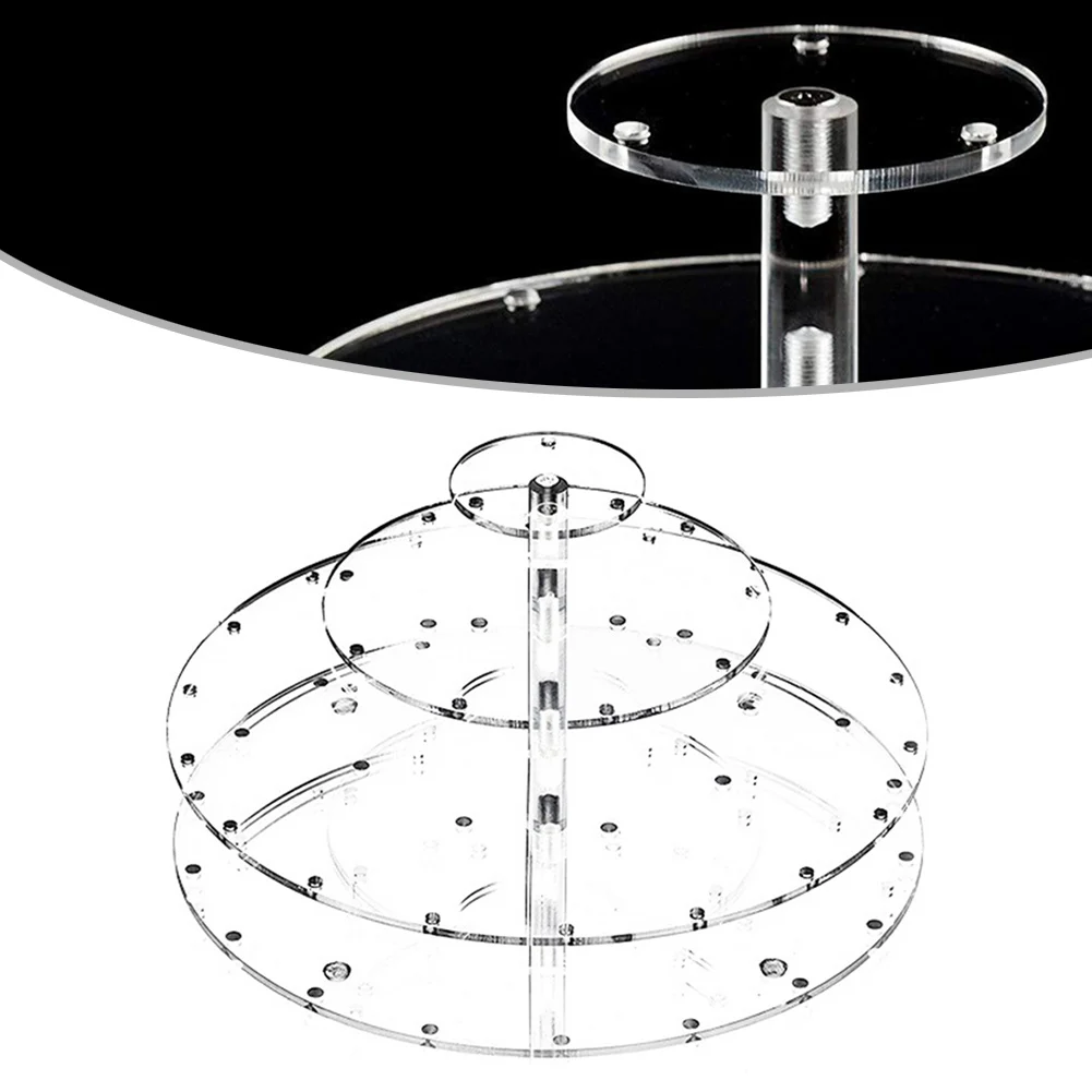 

3Tier Cake Display Stand with 30 Hole Slots for Lollipop Presentation Clear Acrylic Material for Weddings and Parties