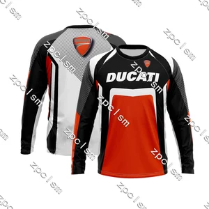 NEU Trend Moto GP Team 3D T -Shirt Printed Motorrad Herren T -Shirt -Ärmeln Langes Radfahren Ducati -Radsporthemd BMX Top Shirt 9 Hauptverkaufs Ducati -Kleidung - №2