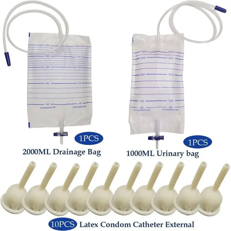 A27U Upgraded 12Pcs Male External Catheter Medical Sterilized Latex Catheter Incontinence Urinary Catheter Urine Collector Elder