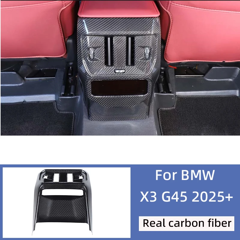 

For 2025+ BMW X3 G45 real carbon fiber car rear air outlet protective cover anti-kick plate interior decoration accessories