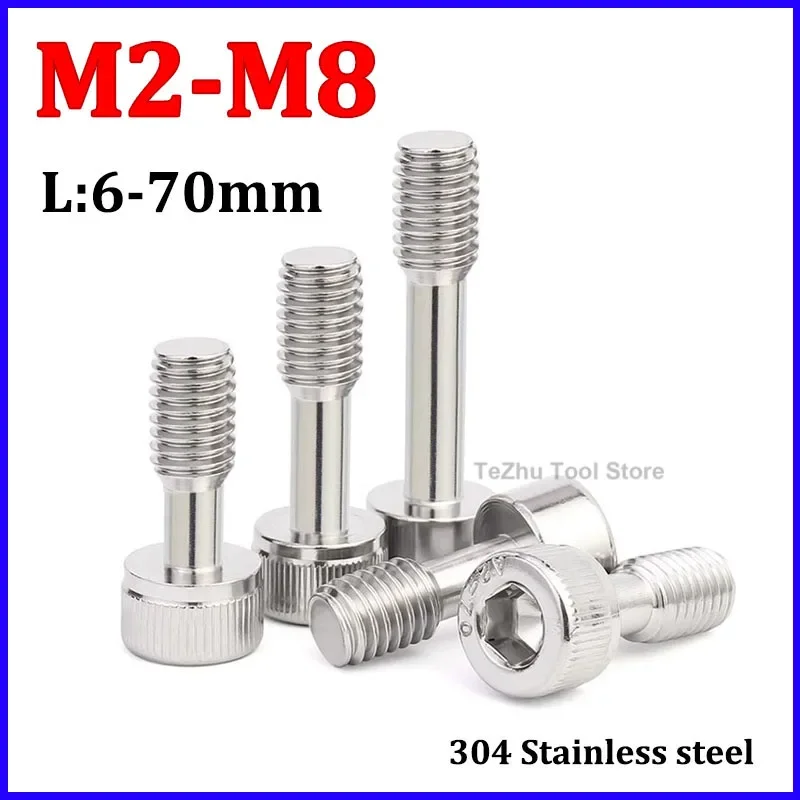 M2-M8 A2 304 Stainless Steel Hex Socket Cap Head Screws,Cylindrical Head Half Thread Anti-Loosening Bolts
