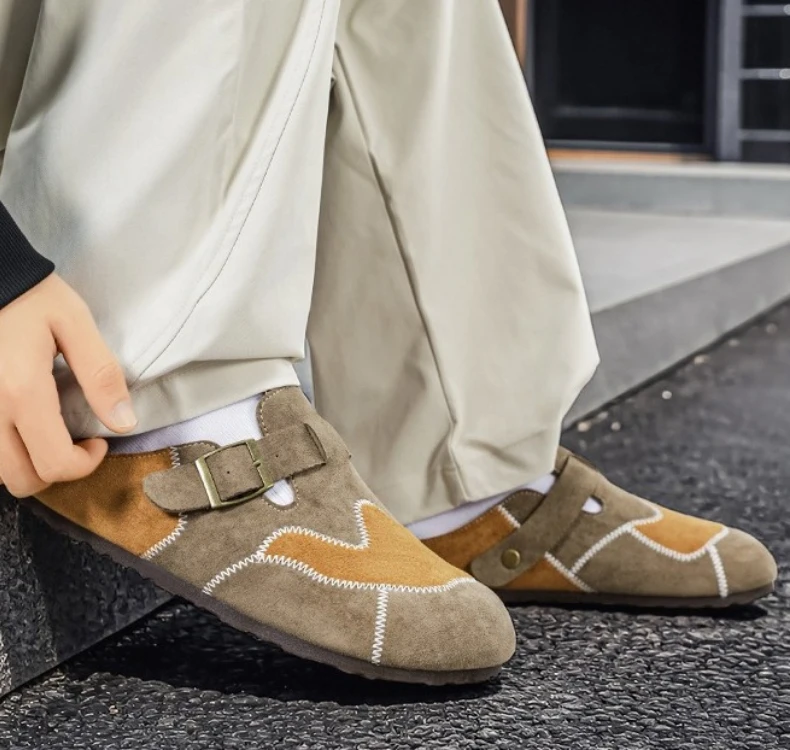 Neue Jugendliche Weichsohlige Lässige Ein-Fuß-Lazy-Schuhe für Herren, Baotou-Herren-Hausschuhe für den Außenbereich – Detail 5