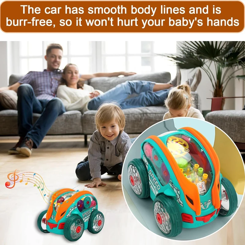 لعبة سيارة حيلة البقشيش الكهربائية للأطفال مع أضواء ملونة وموسيقى دوران 360 درجة هدية عيد الميلاد الرائعة للأطفال
