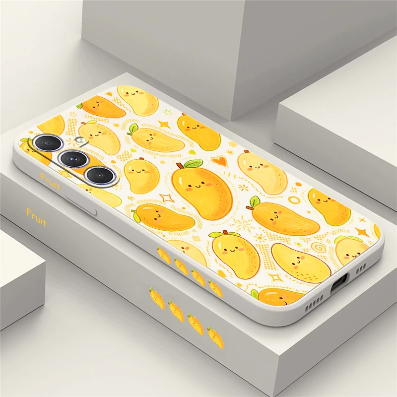 Mango Print Phone Case For Samsung Galaxy A57 A37 A27 A17 A56 A36 A25 A15 A54 A34 A24 A14 A26 A16 A55 A35 Shockproof Soft Cover