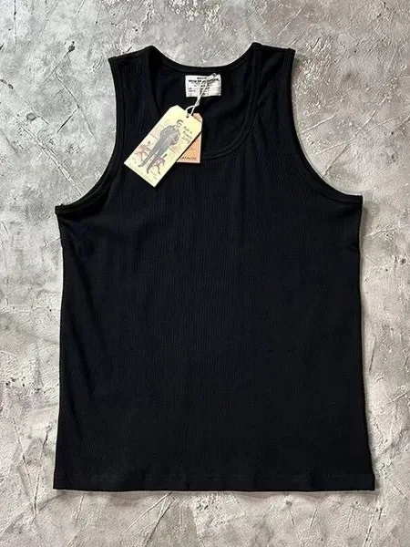 Cseta Deportiva de Aodón Puro con Tejido Acanalado Retro, Ajustada, Elástica, Blanca, para Hombre, Verano, Cuello Redond...