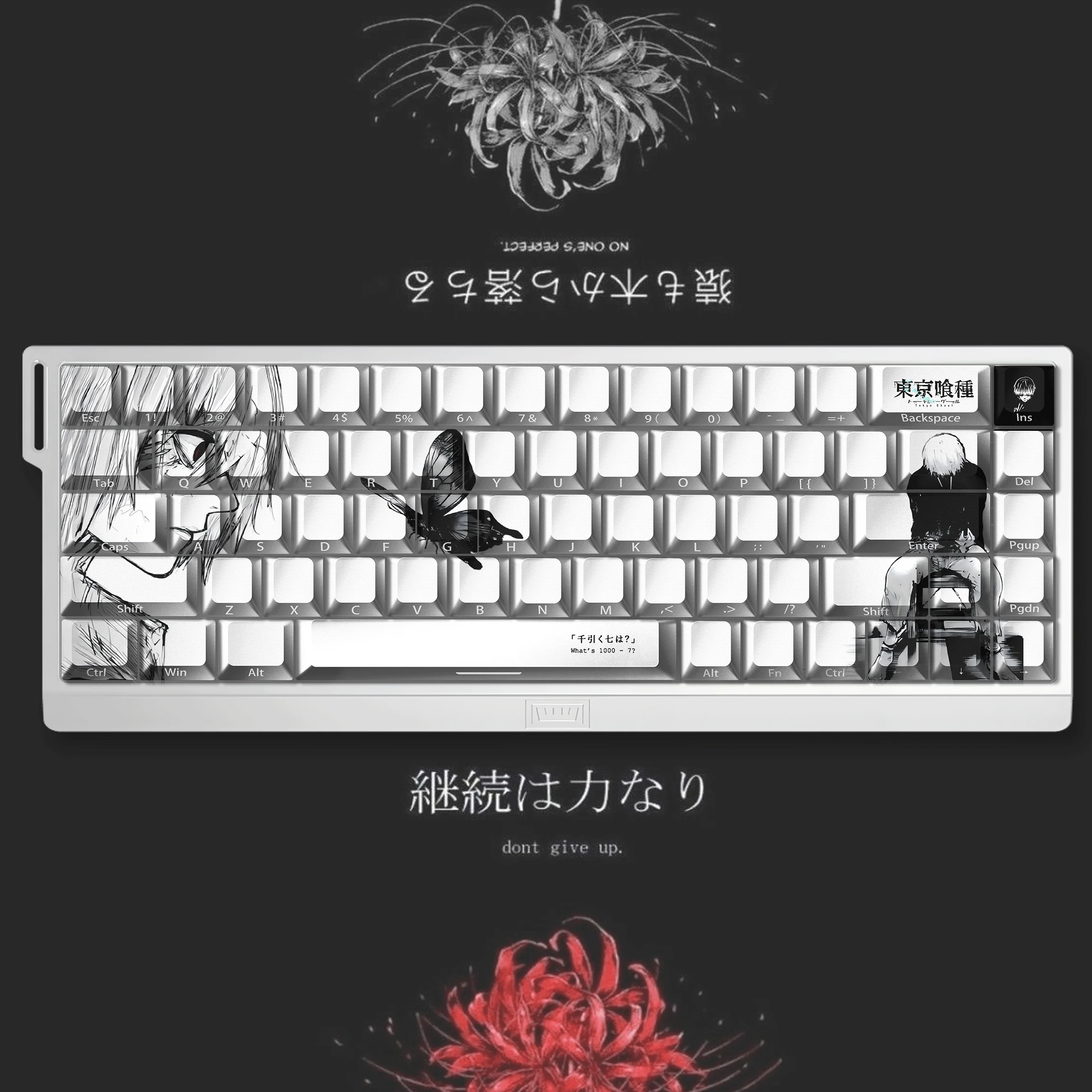 Tokyo Ghoul Keycaps Anime Chreey Side Transparent Dye-Sub PBT Custom Mechanical Keyboard Keycaps Ez63 Made68 Step From Ace68