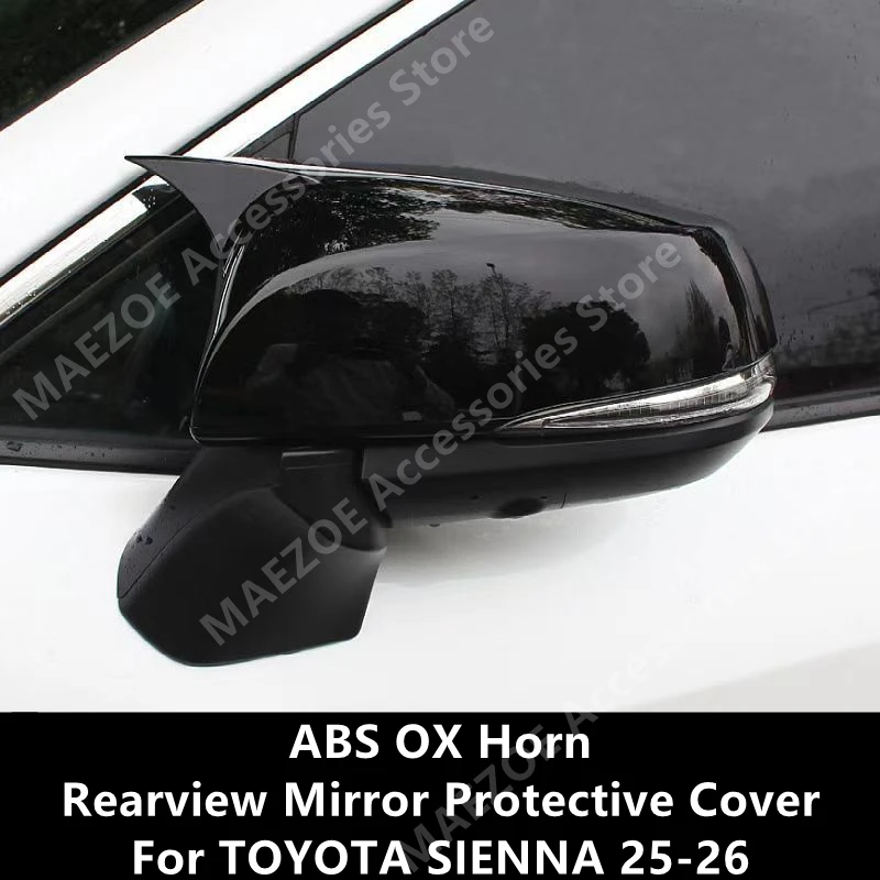 

For TOYOTA SIENNA 25-26 ABS OX Horn Rearview Mirror Protective Cover,Car Exterior Modification Protection Accessories Refit