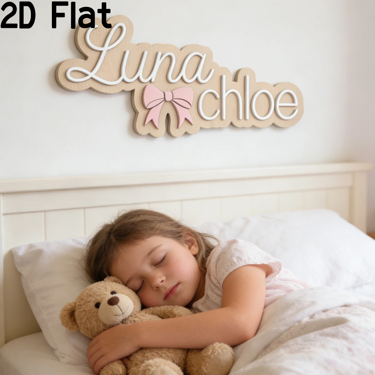 1 Stück personalisierte rosa Schleife aus Holz und Acryl mit Namensschild, Wand- und Türdekoration für Zuhause, Büro, DIY-Geschenk für Kinderzimmer, Geburtstag, Hochzeit, Abschlussfeier