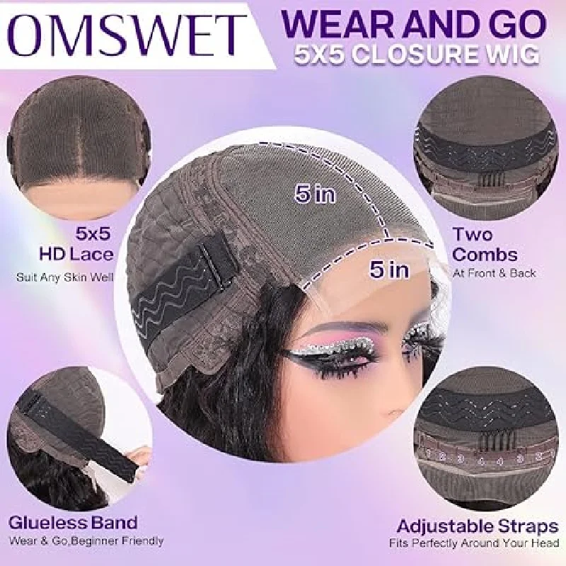 Parrucche per capelli umani con onda del corpo senza colla da 36 pollici 5x5 Parrucche frontali in pizzo HD naturale per capelli umani Parrucche brasiliane a densità 220 per le donne