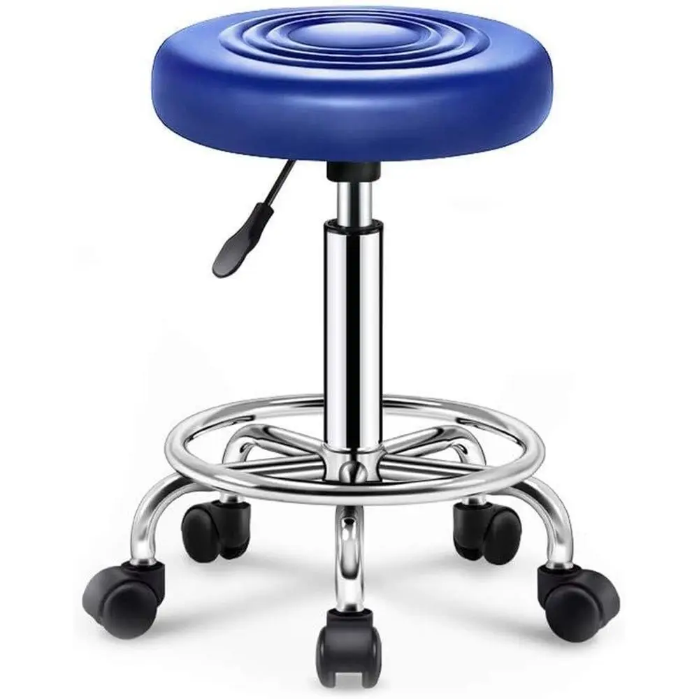 

Регулируемый поворотный стул из искусственной кожи для домашнего офиса, спа или тату-салона - красный/коричневый/синий