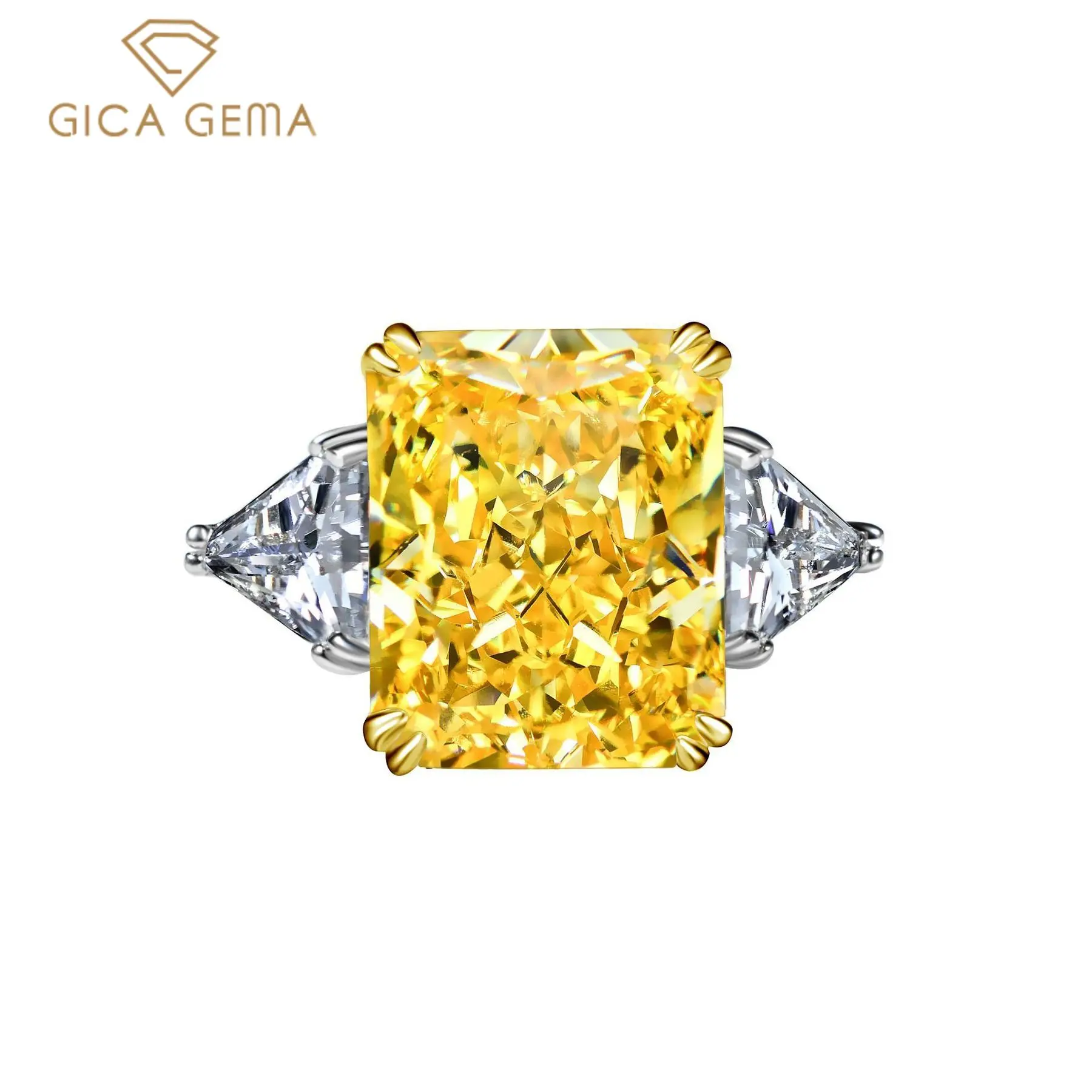 

Роскошные серебряные бриллиантовые кольца GICA GEMA с топазом 13*16 мм из высокоуглеродистого золота, сверкающие ювелирные украшения для свадебной вечеринки, подарки