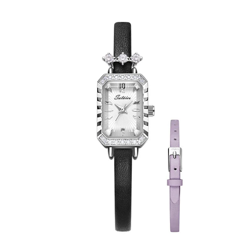 

Sotoiru Square Watches For Women Leather Strap Quartz Wristwatch Ladies Elegant Minimalist Dress Timepiece Gift for Girlfriend