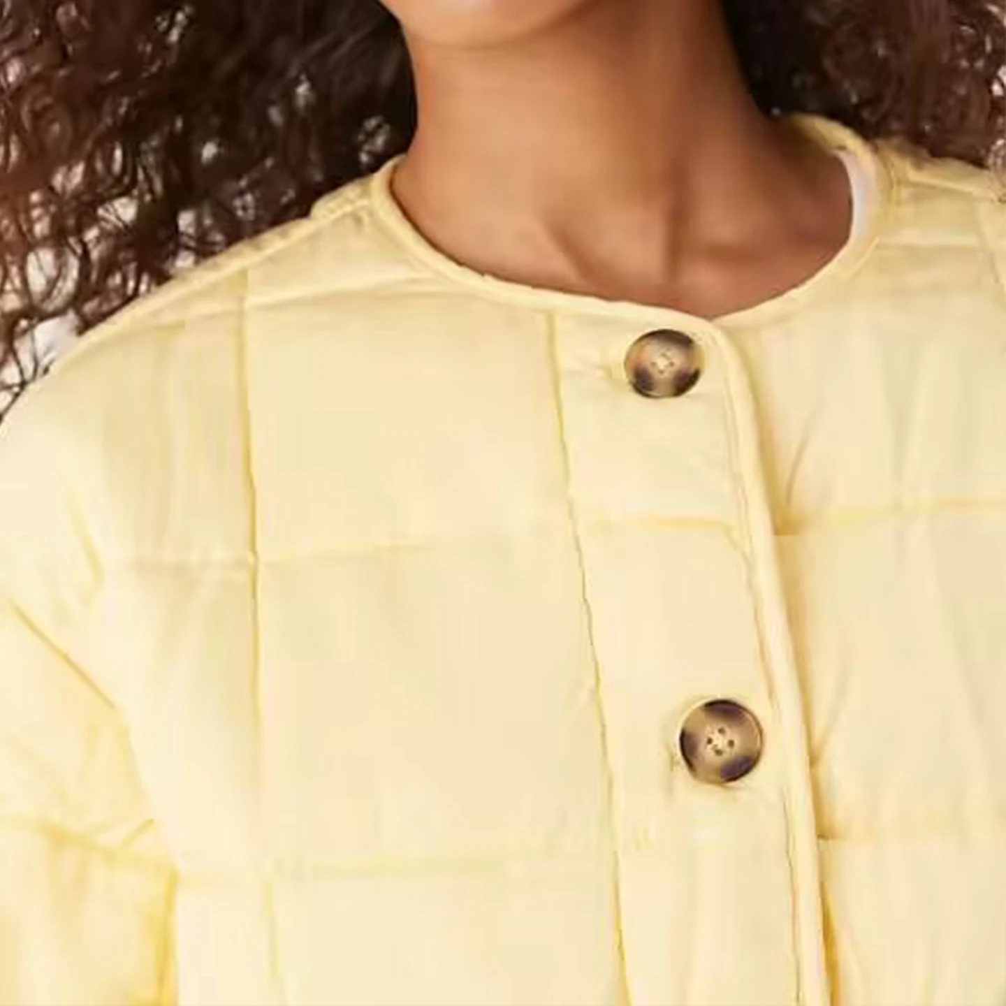 다이나믹 솔리드 컬러 라운드넥 퀼팅 코튼 셔츠 그리드 패턴 여성 가을 신상 출퇴근용 스트레이트 튜브 긴팔