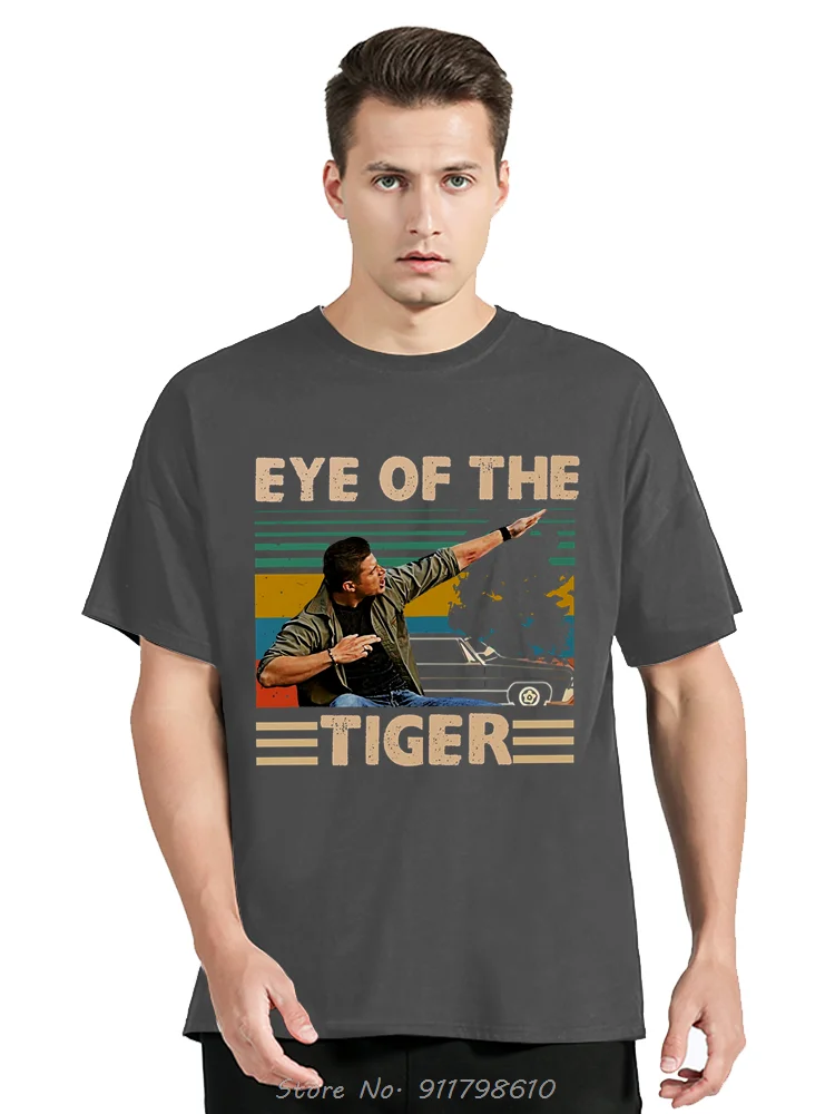 Dean Winchester Supernatural Eye Of The Tiger Vintage Retro Gift T-shirt Casual Sam Fans Popular Tagless Unisex O-Neck Tshirt