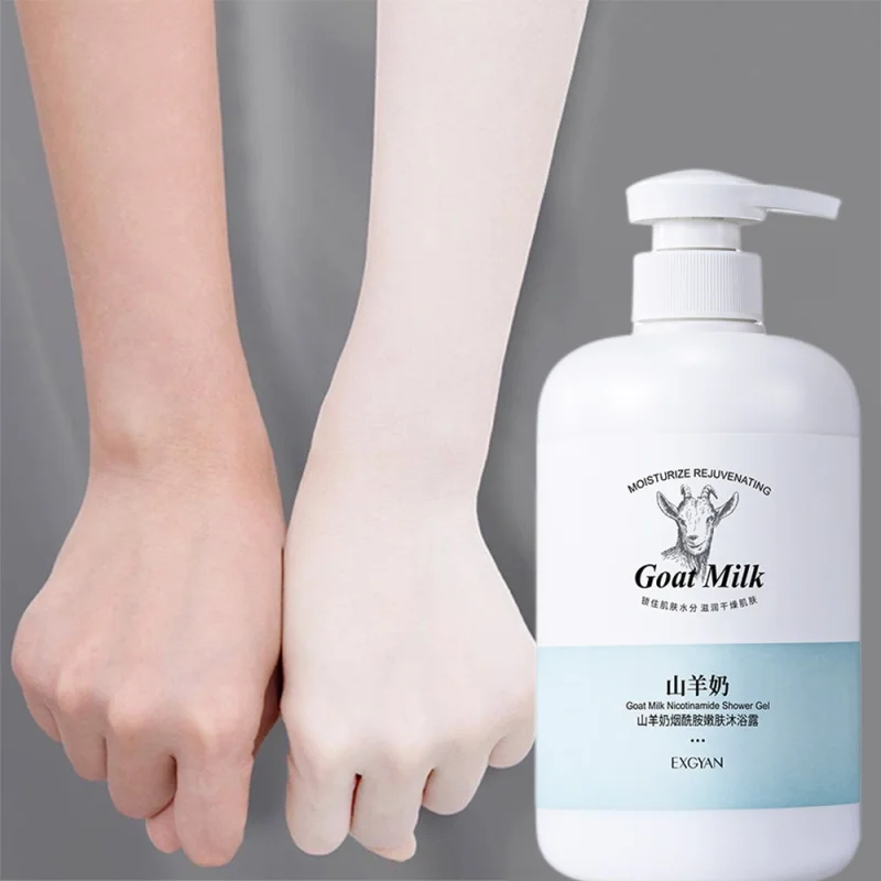 

Whiening body wash Goat milk shower gel 500ml whitening shower gel body care permanent whitening and whitening artifact