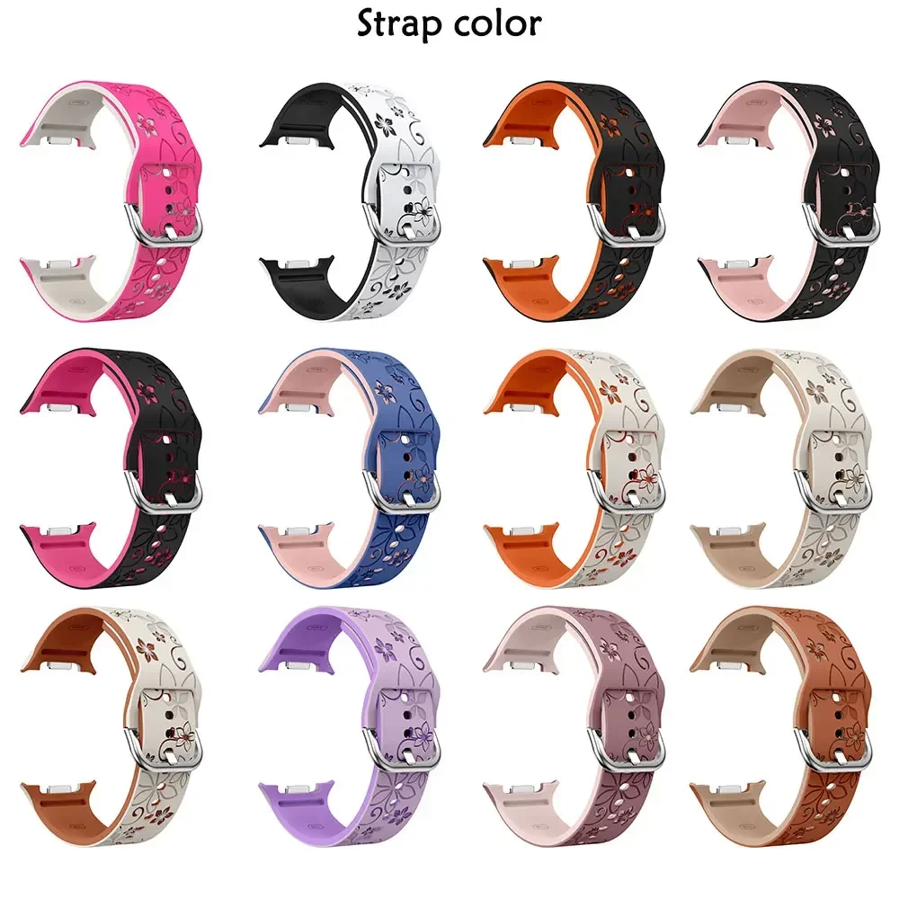 Silicone Engraved Carved Print Watch Strap Tailor Made for Samsung  Watch 8 40mm/44mm Light Bracelet for Samsung Watch 9 Classic