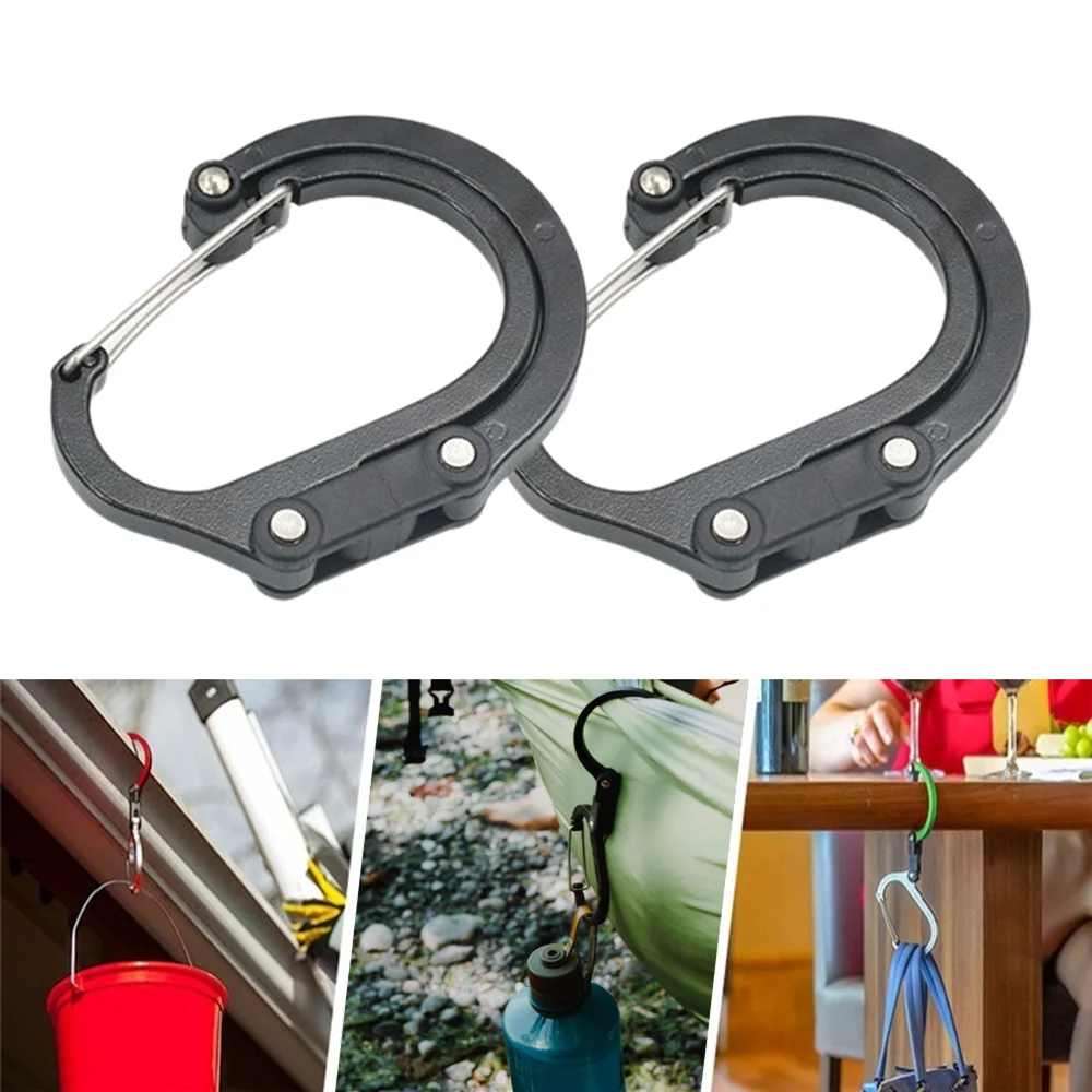 

Multifunctional Aluminum Alloy D-Type Utility Hooks Rotatable Quick-Hanging Carabiner Clips for Camping