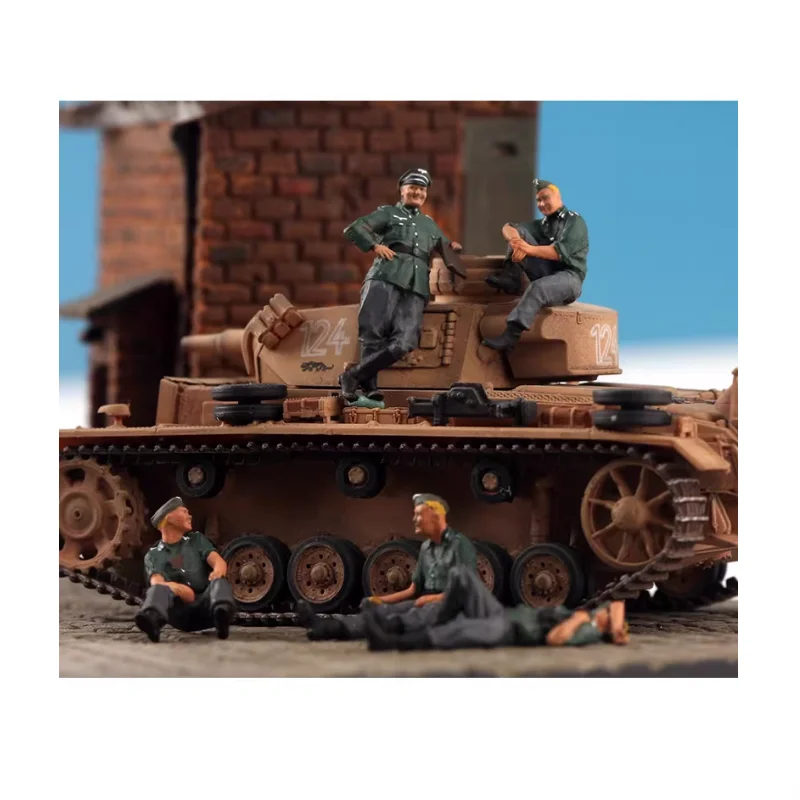 

1:72 Scale Resin Material 5 German Soldiers Resting Suitable For Tank Helicopter Scenes Collectible Decorative Gifts Display