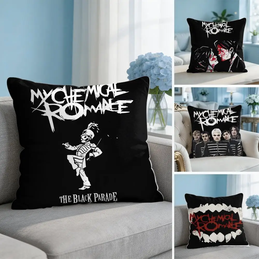 ROCK Band My C-Chemical Romance Cushion Cover Soft Short Plush Throw Pillow Cover Hidden Zipper Cutecore Sofa Bedroom Home Decor