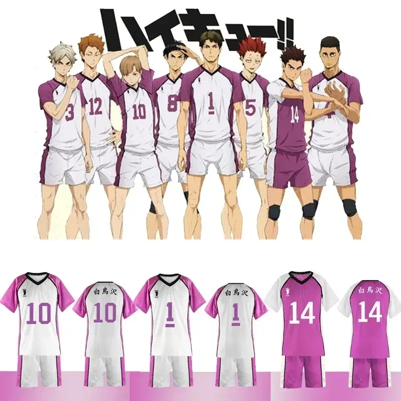 ❤ Haikyuu Косплей Костюм Shiratorizawa School Wakatoshi Ushijima Спортивная одежда Школьные волейбольные рубашки униформа номер 1-16 ★ ❤ ★