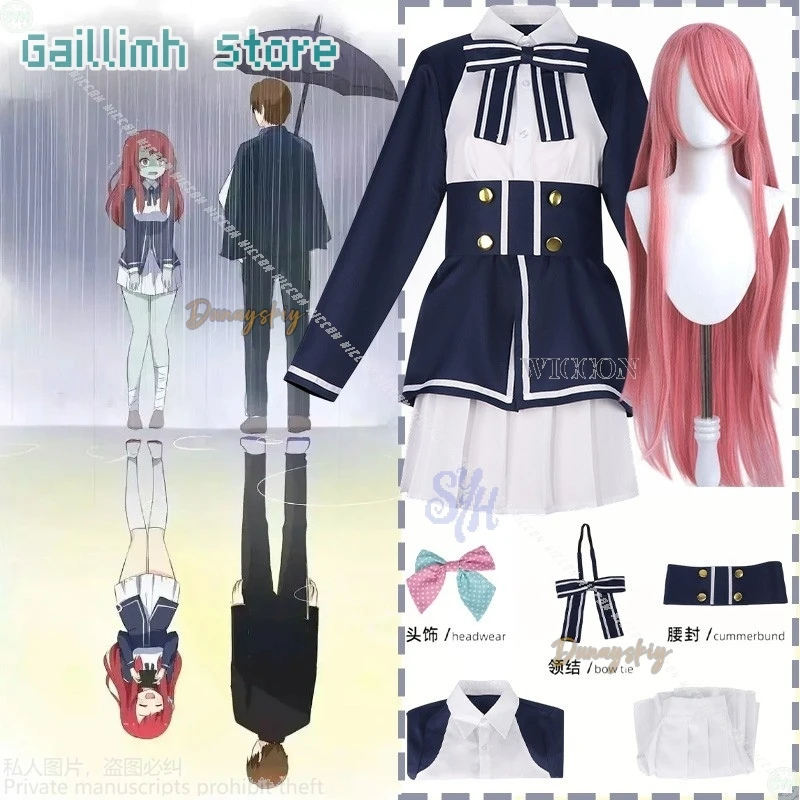 

Anime ZOMBIE LAND SAGA 코스프레 의상 Minamoto Sakura Costume Kawaii Japanese JK Dress School Lolita Pink Wigs Halloween Party Roleplay