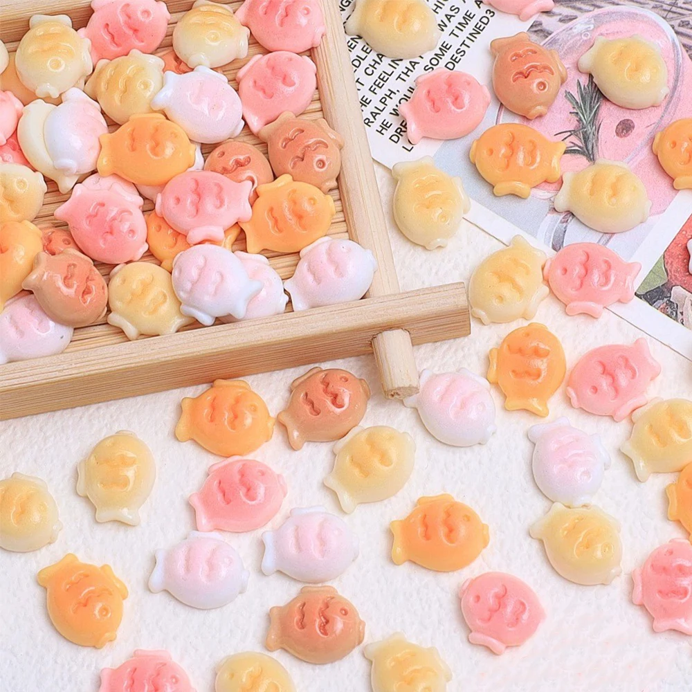20PCS 11x14mm Mini Fish Series Miniature Flat Back Resin Cabochons For Hairpin Scrapbooking DIY Home Decor Craft Accessories