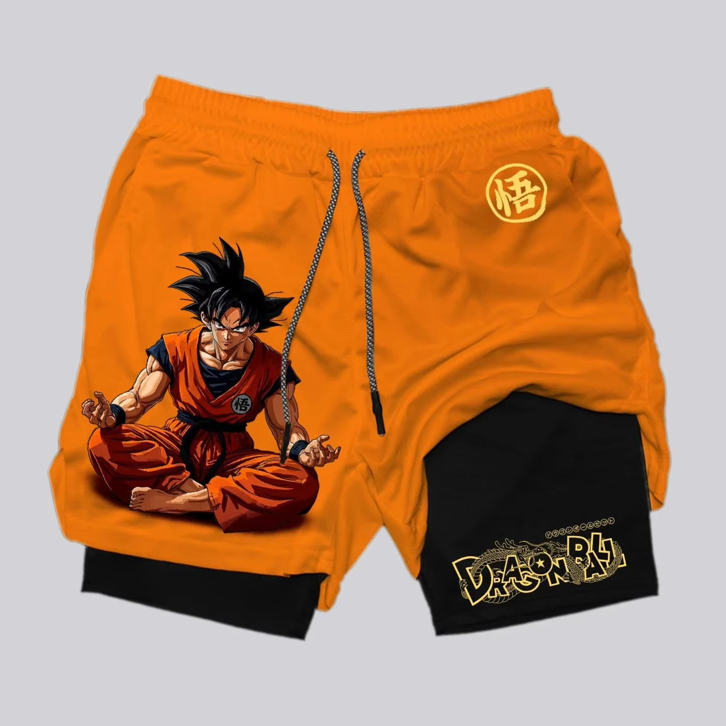 Bandai Kakarot Son Goku Anime Dragon Ball Z Pantaloncini da allenamento per palestra in due pezzi finti a doppio strato Estate Asciugatura rapida Comodo leggero